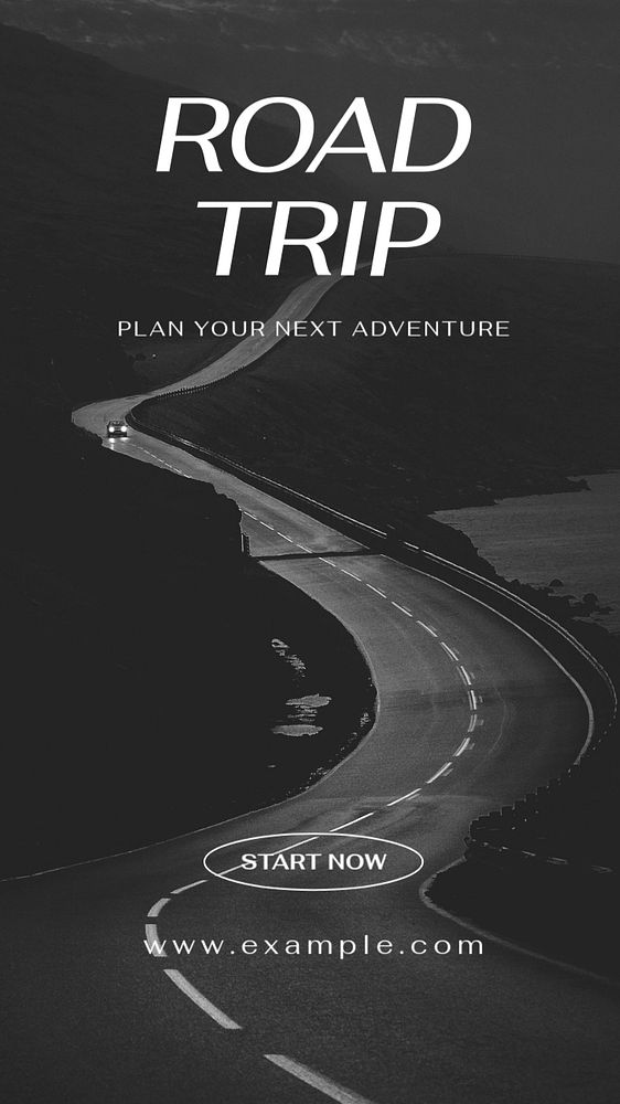 Road trip Instagram story template, editable text