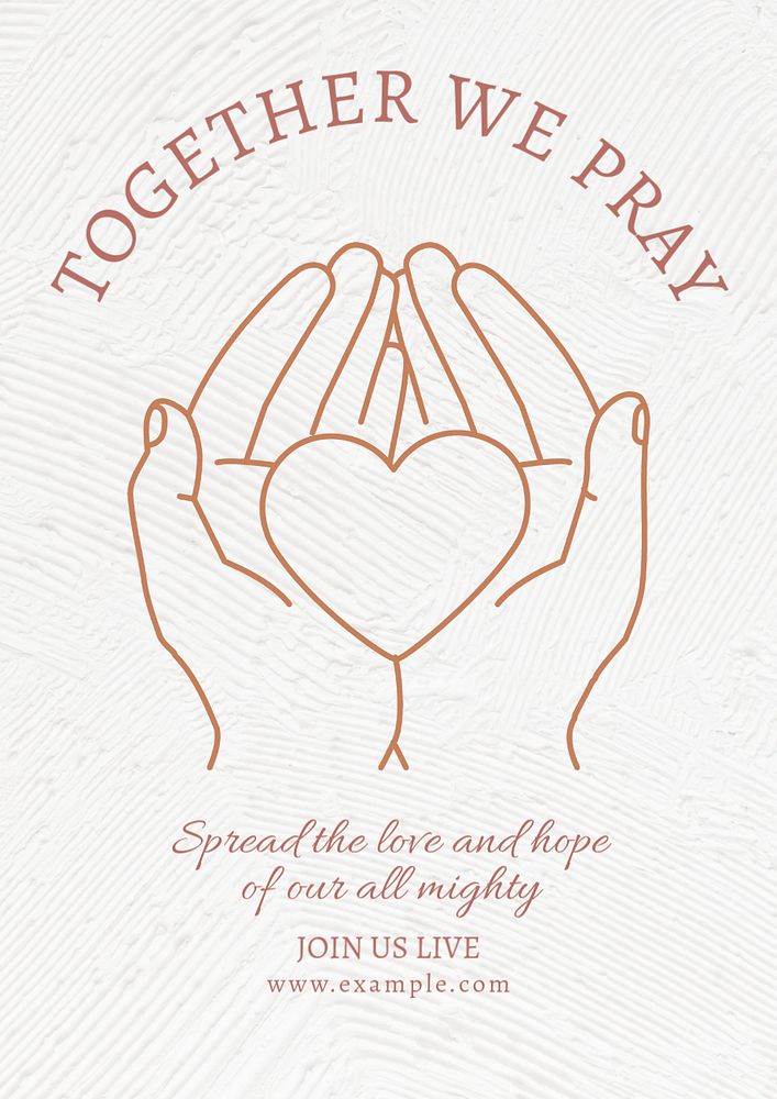 Together we pray poster template, editable text and design