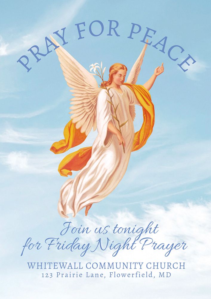 Pray for peace poster template, editable text and design