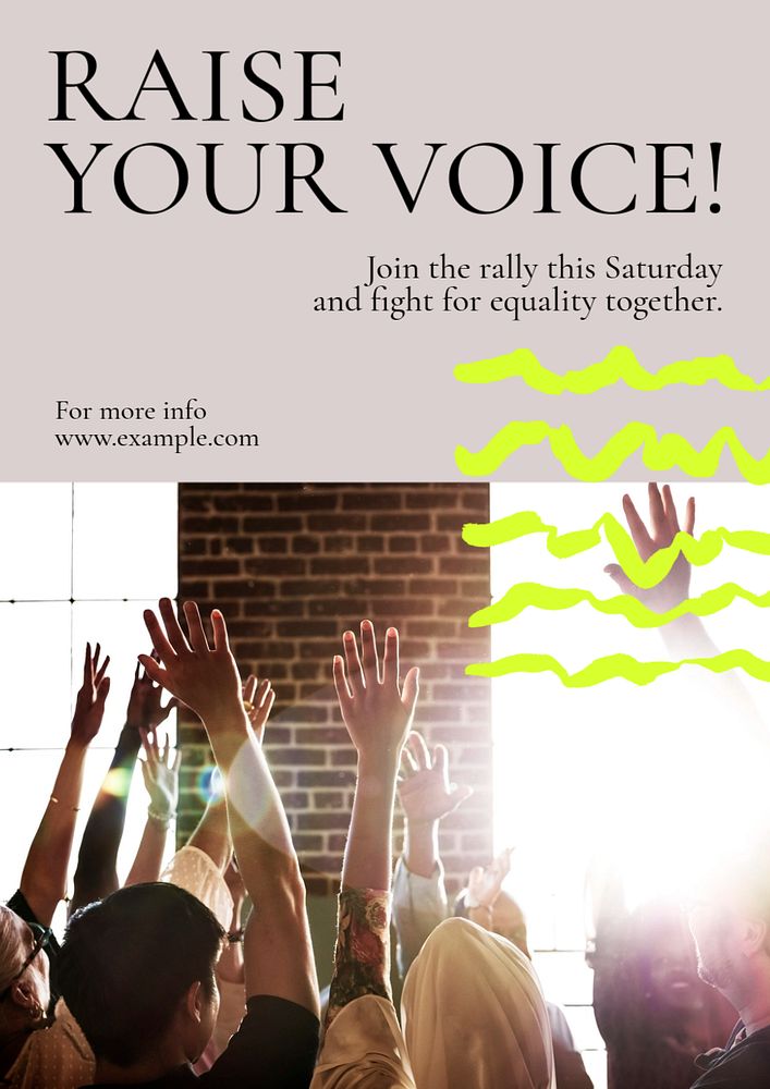 Equality rally  poster template, editable text and design