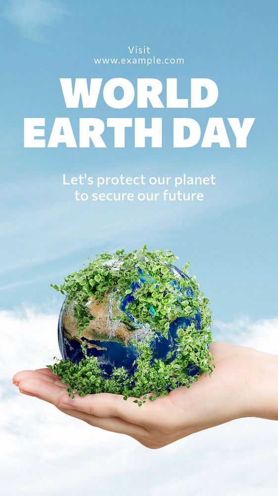 World earth day Instagram story template, editable text