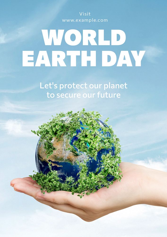 World earth day poster template, editable text and design