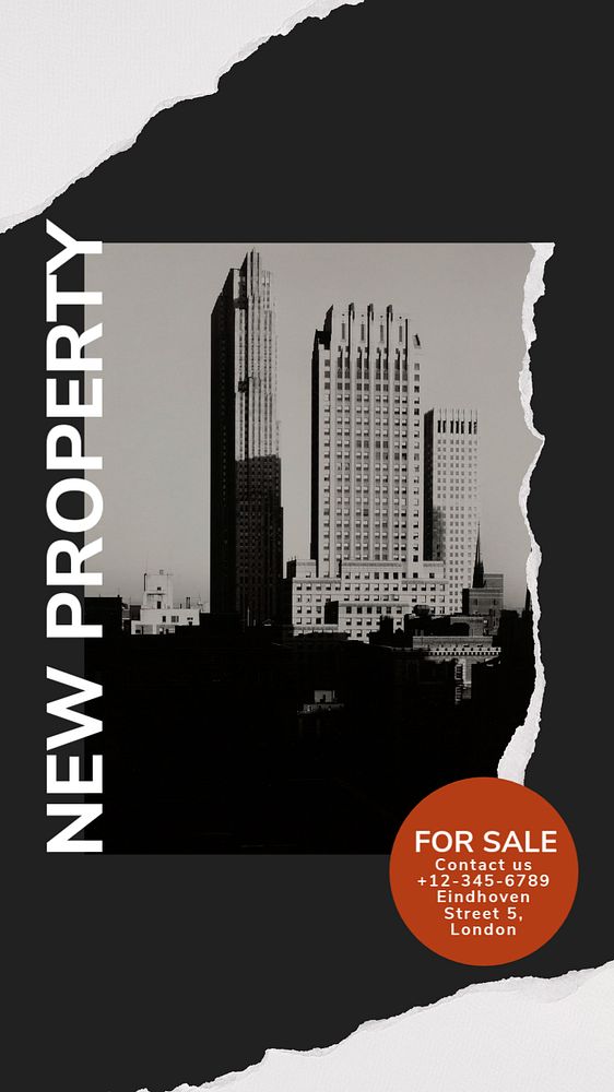 New property  Instagram story template, editable text