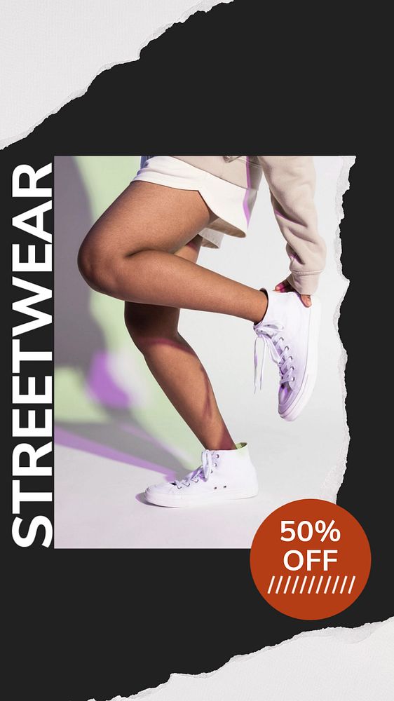 Streetwear sale  Instagram story template, editable text