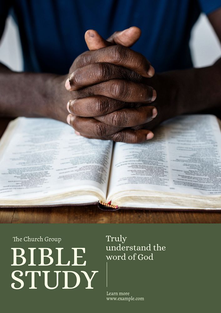 Bible study poster template, editable text and design