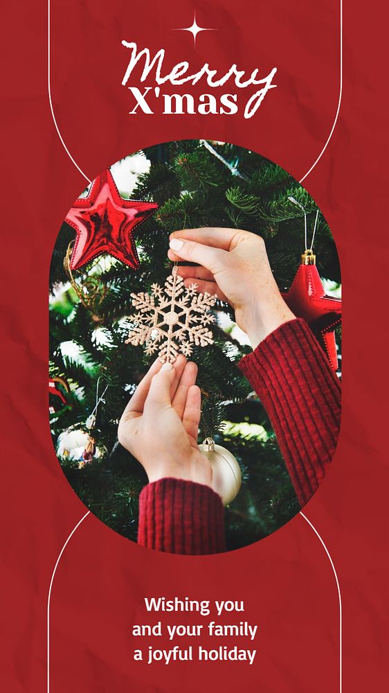 Merry X'mas Instagram story template, editable text