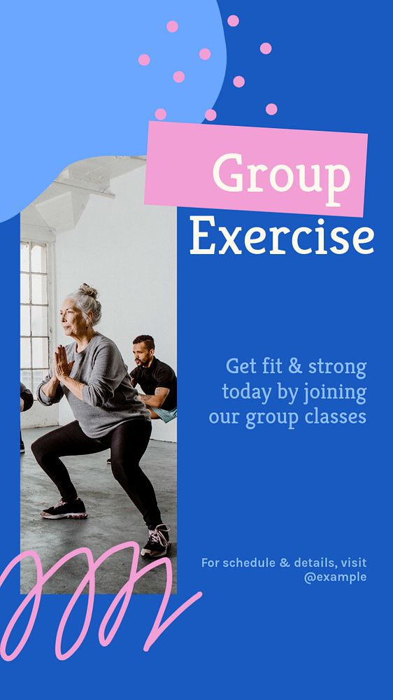 Group exercise social story template, editable Instagram design 