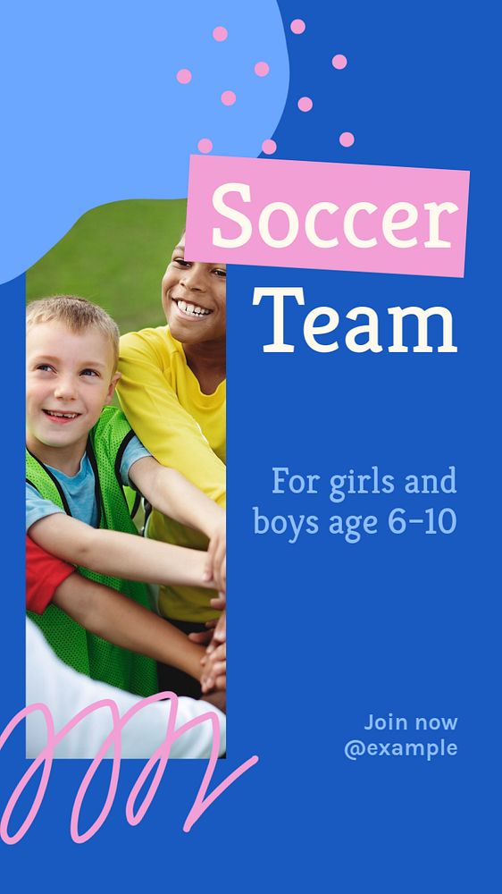 Soccer team Facebook story template, editable design