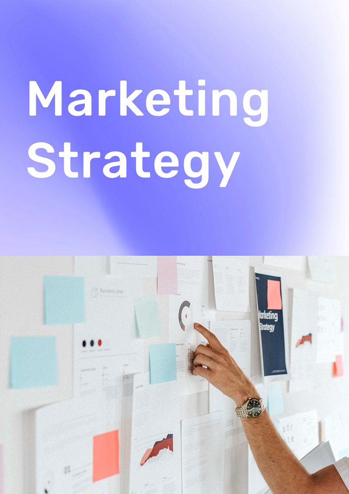 Marketing strategy  poster template, editable text and design