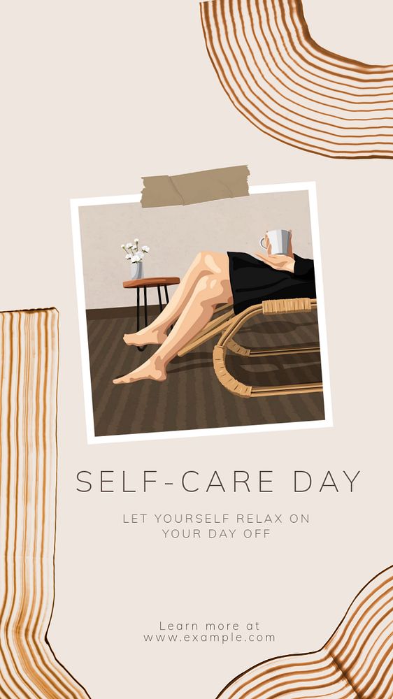 Self-care day  Instagram story template, editable text