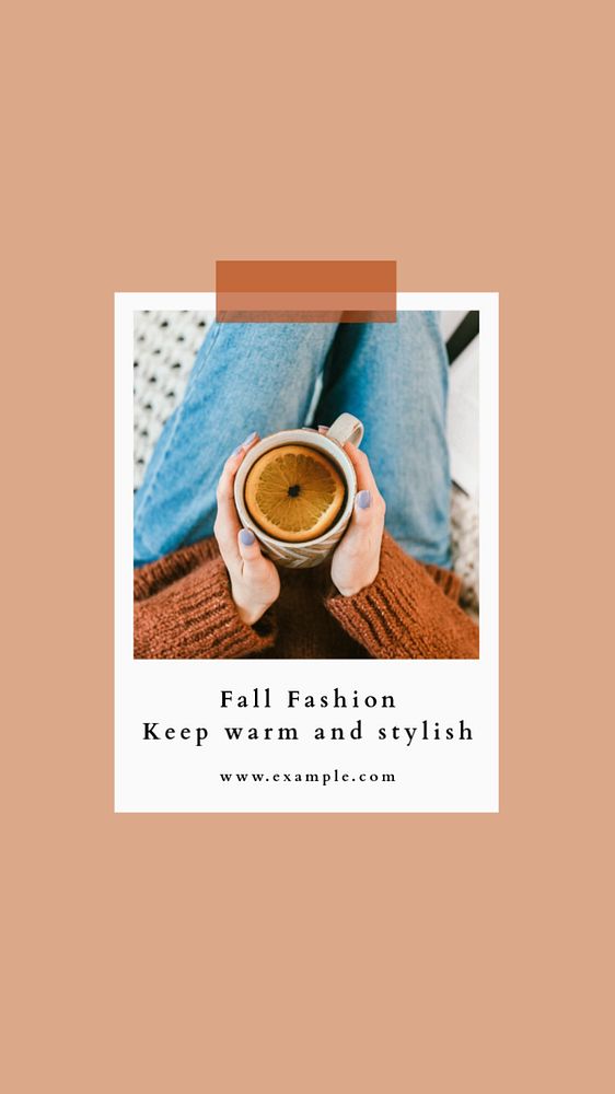 Fall fashion  Instagram story template, editable text