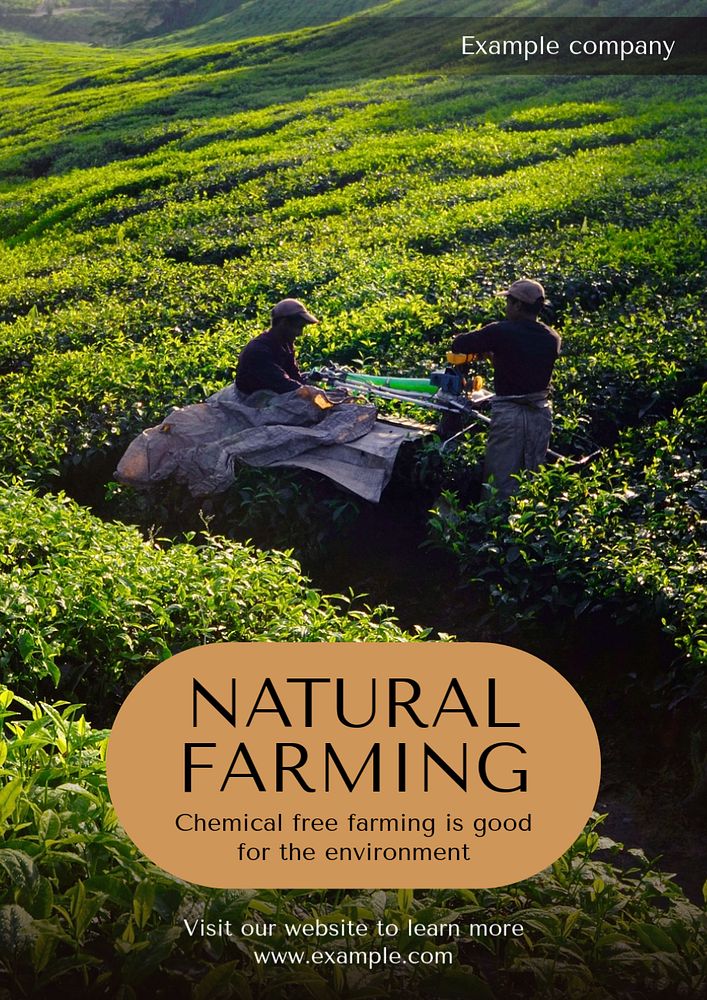 Natural farming  poster template, editable text and design