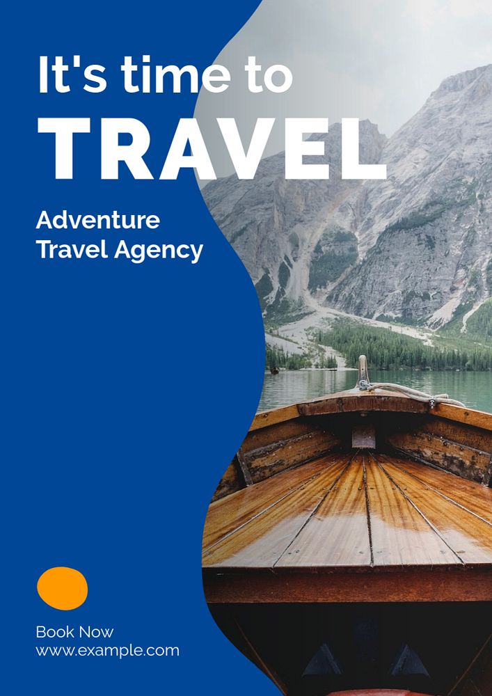 Travel agency  poster template, editable text and design