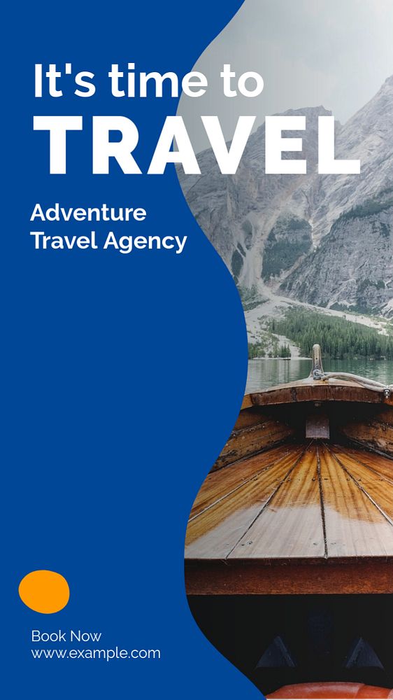 Travel agency  Instagram story template, editable text