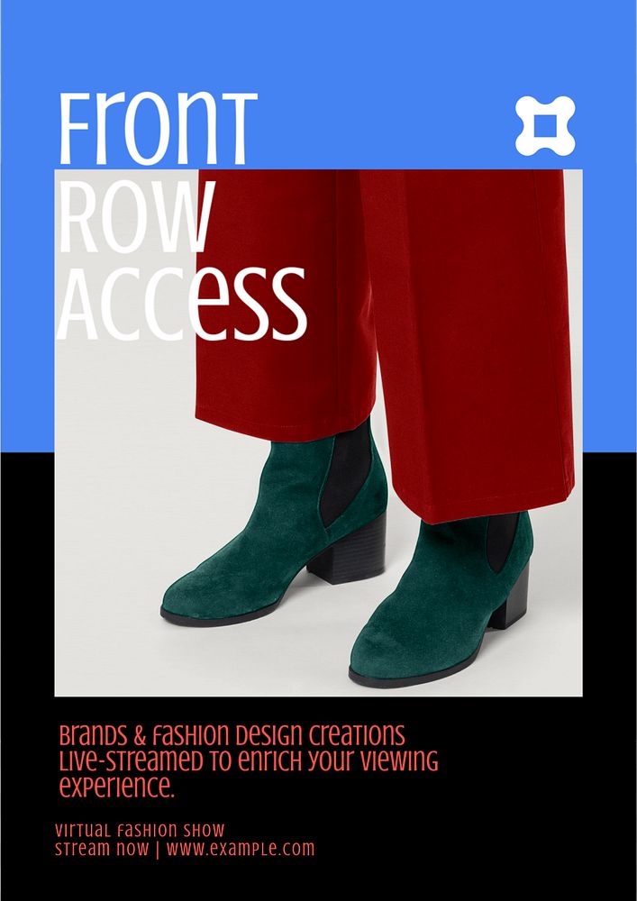 Front row access poster template, editable text and design