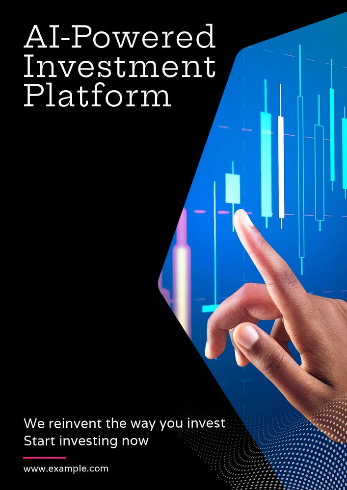 AI investment platform  poster template, editable text and design