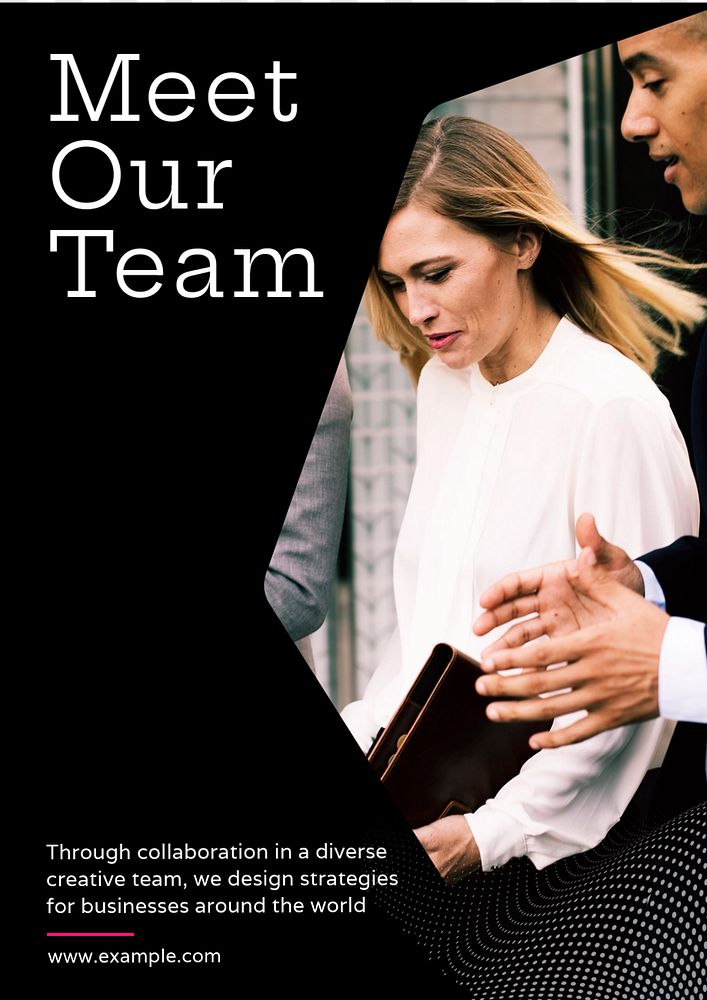 Meet our team  poster template, editable text and design