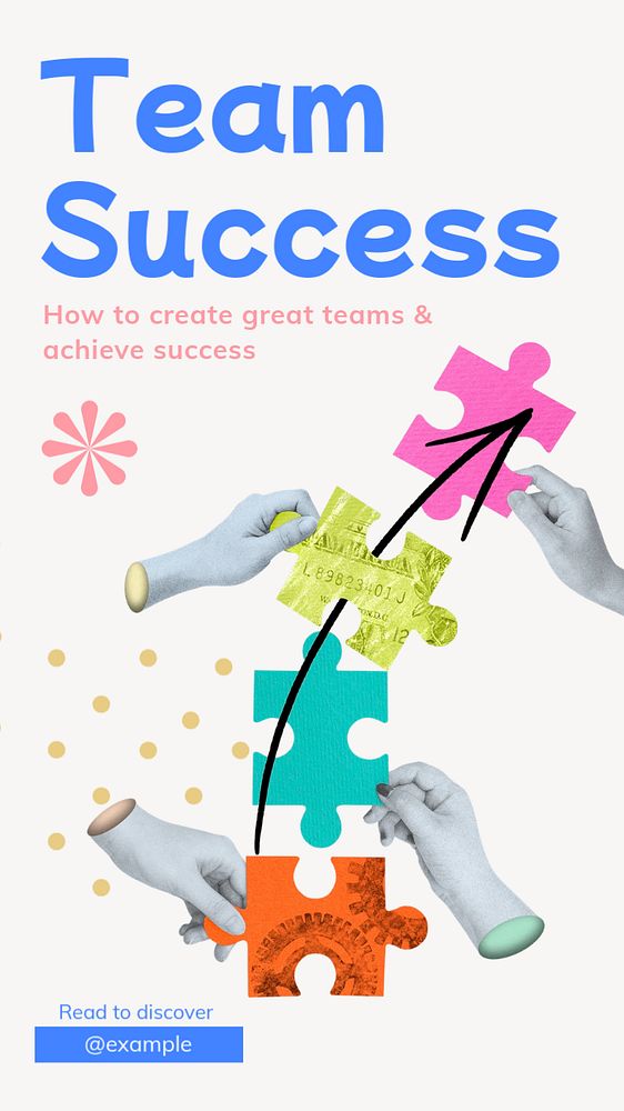 Team success  Instagram story template, editable text