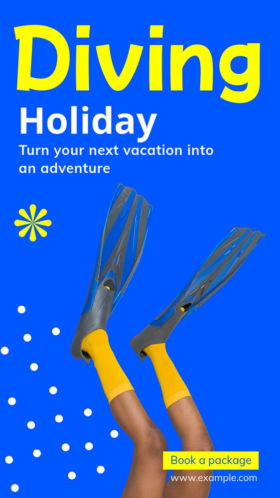 Diving holiday  social story template, editable Instagram design 