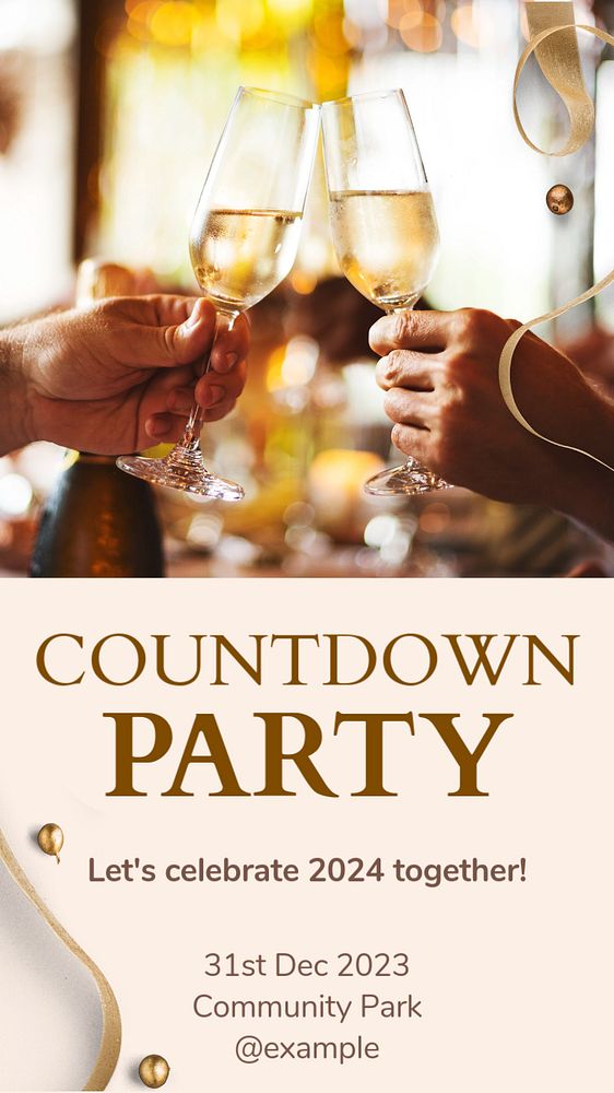 Countdown party  Instagram story template, editable text