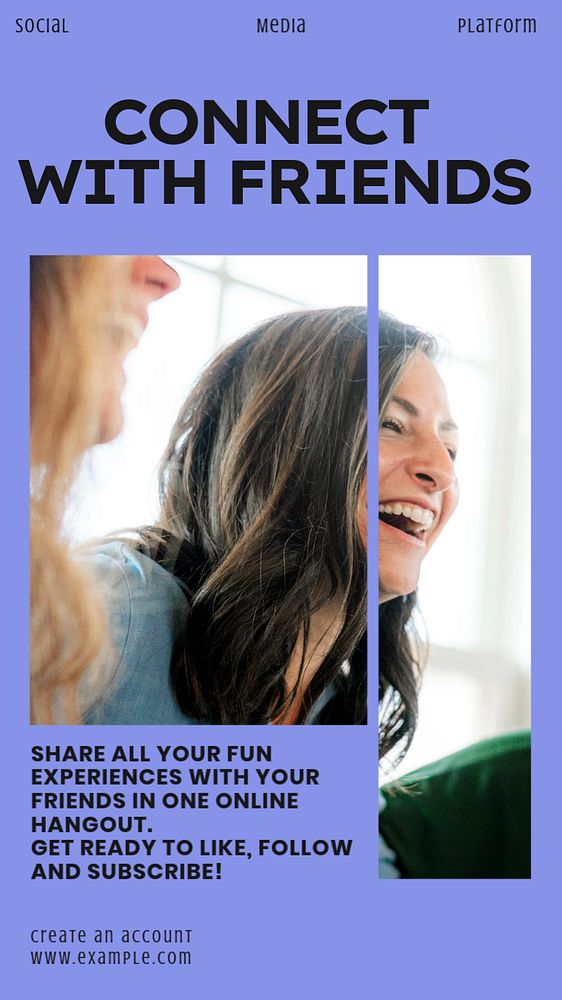 Connect with friends  Instagram story template, editable text