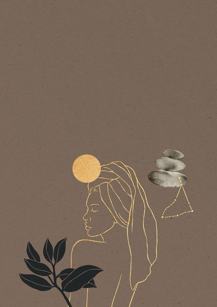 Spa woman, brown background, editable design