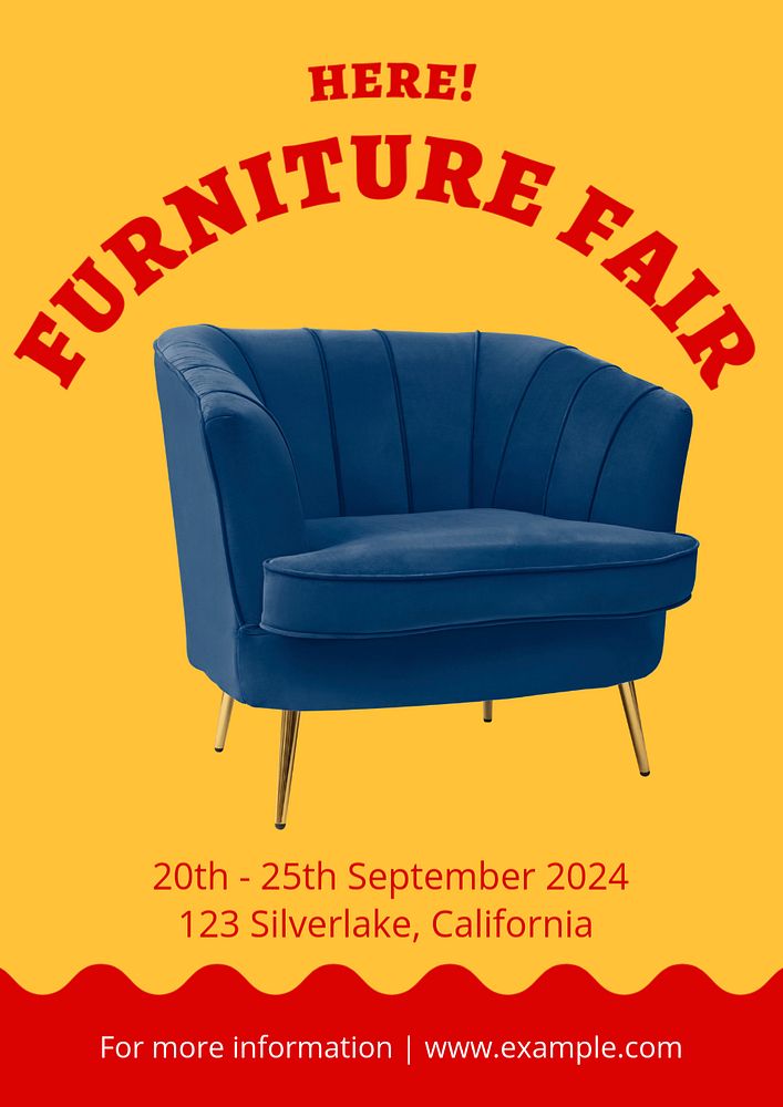 Furniture fair poster template, editable text and design