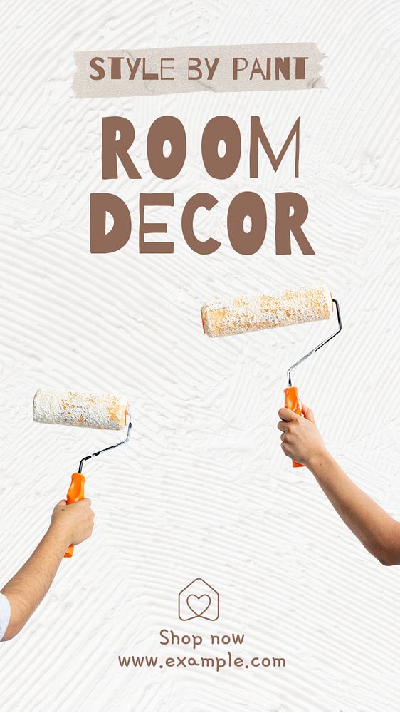 Room decoration Instagram story template, editable text