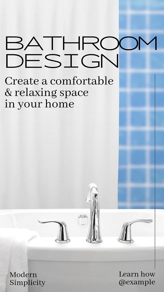 Bathroom design Instagram story template, editable text