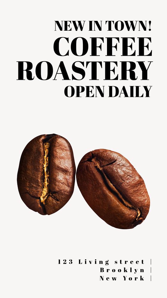 Coffee roastery Instagram story template, editable text