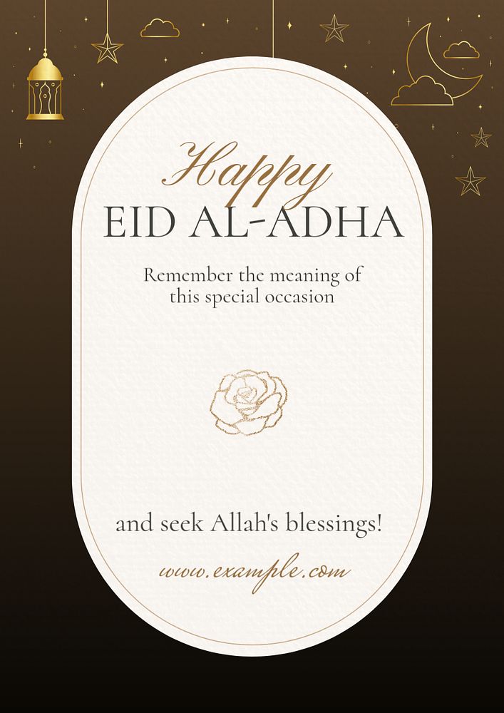 Eid Al-adha poster template, editable text and design