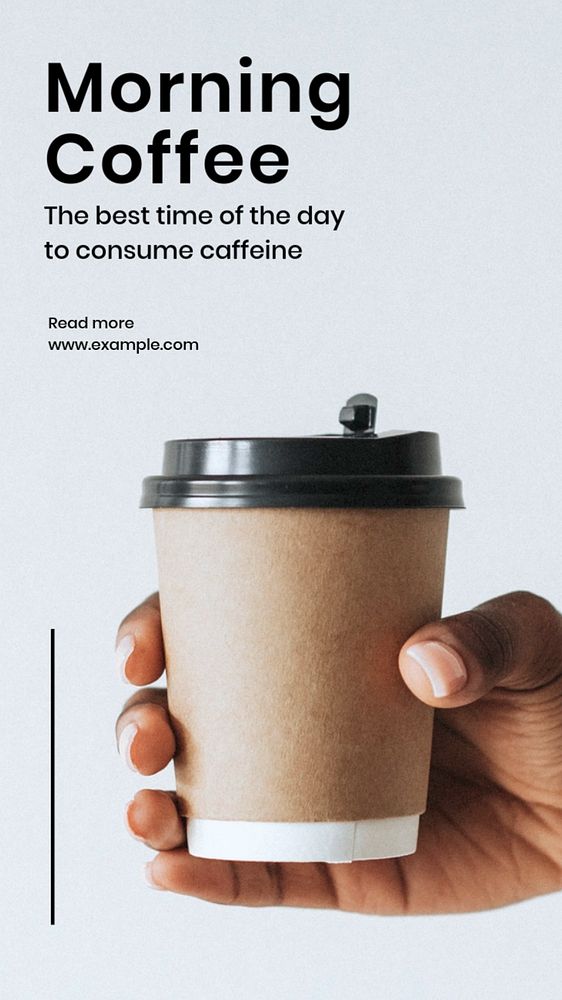 Morning coffee Instagram story template, editable text