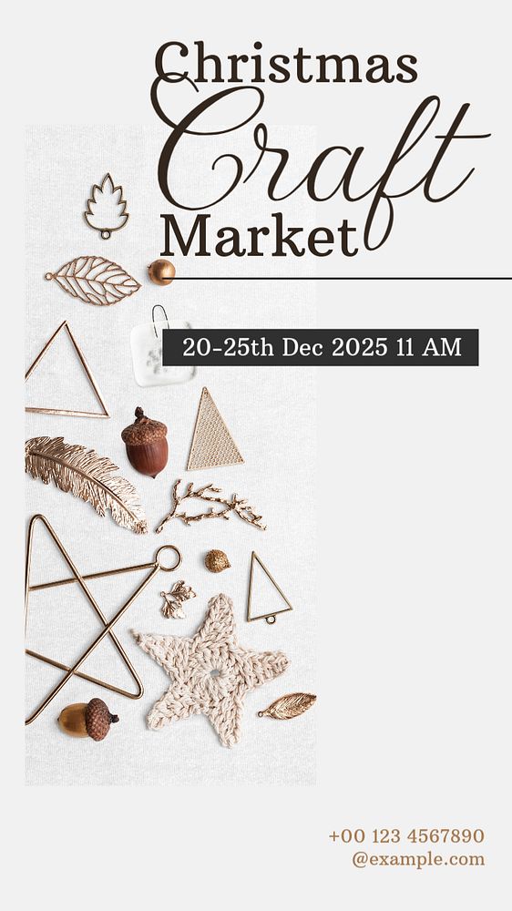 Christmas craft market  Instagram story template, editable text