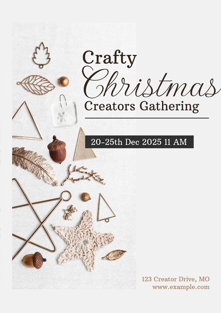 Crafty Christmas  poster template, editable text and design