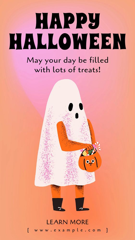 Happy halloween Instagram story template, editable text