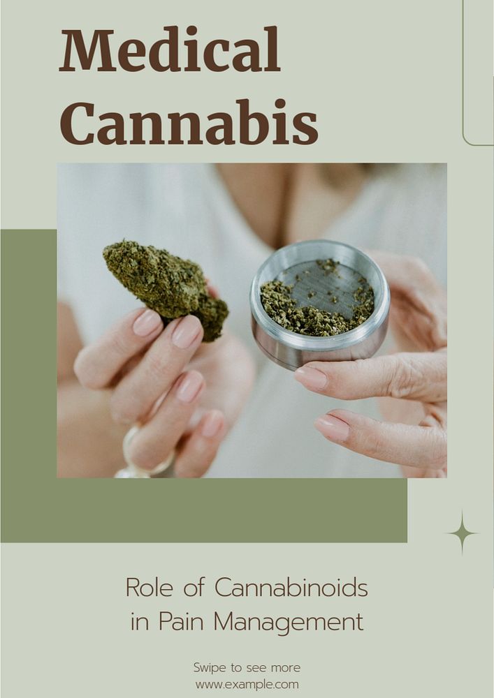 Medical cannabis poster template, editable text and design