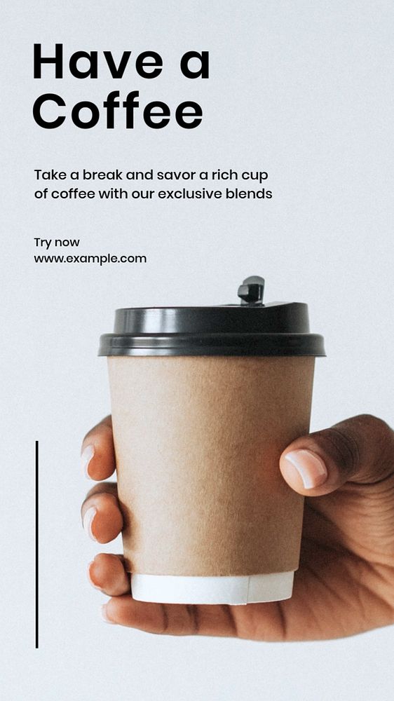 Coffee time Instagram story template, editable text