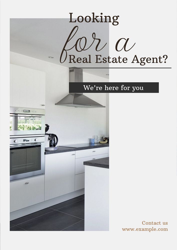 Real estate agent  poster template, editable text and design