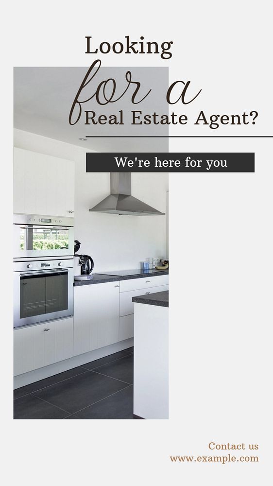 Real estate agent  Instagram story template, editable text