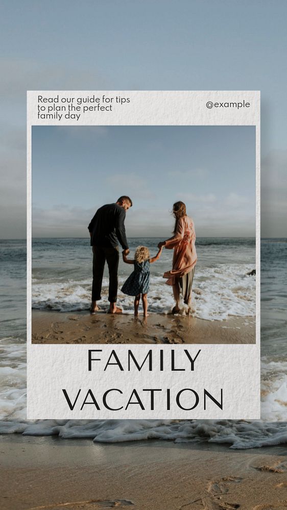 Family vacation Instagram story template, editable text