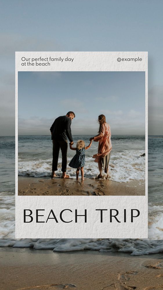 Beach trip Instagram story template, editable text