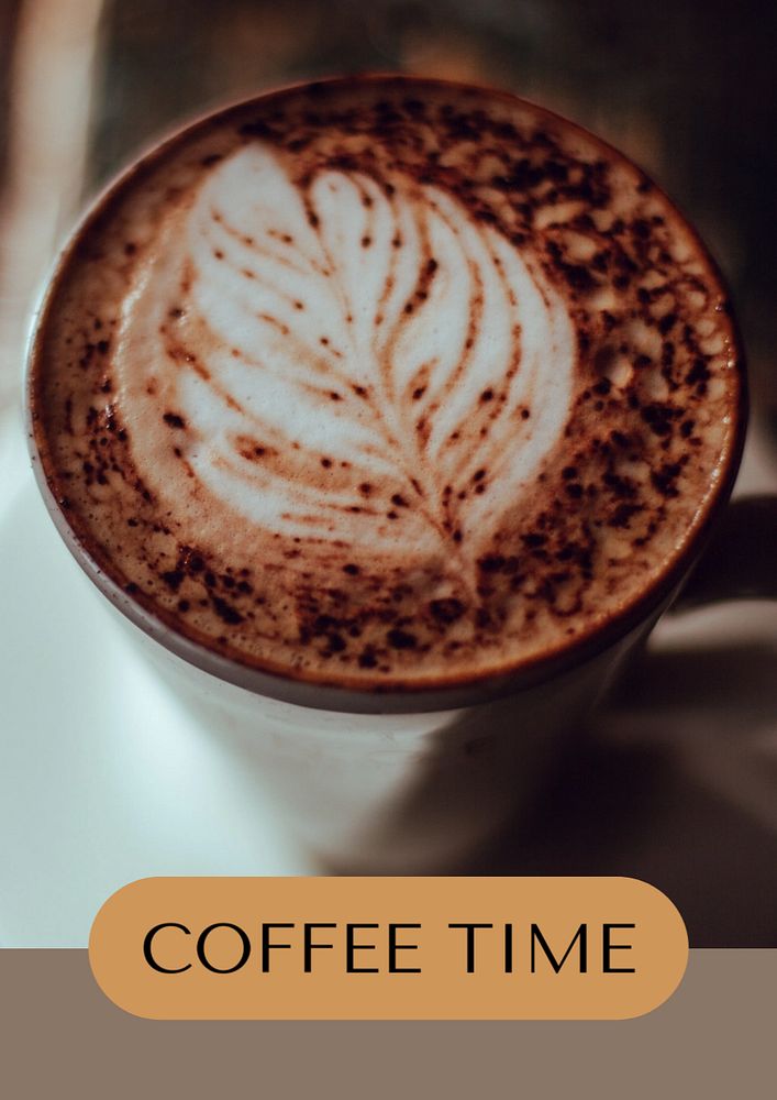 Coffee time  poster template, editable text and design