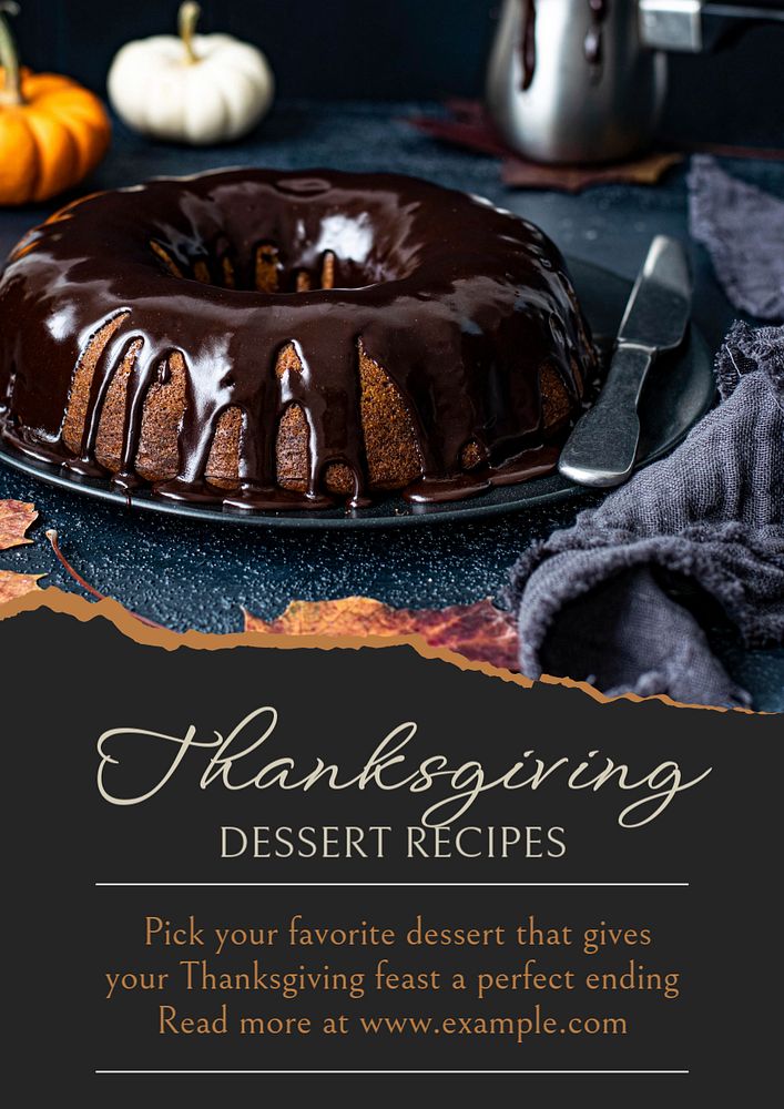 Thanksgiving dessert poster template, editable text and design