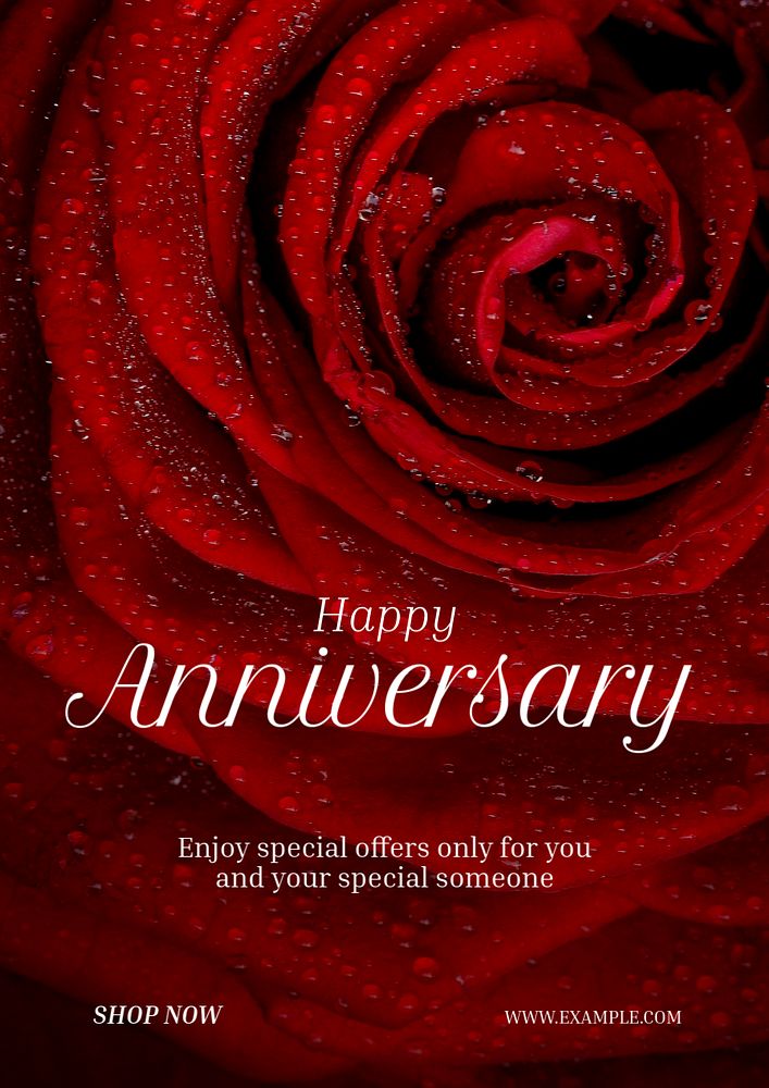 Happy anniversary poster template, editable text and design