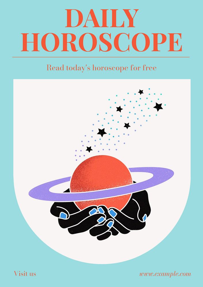 Daily horoscope poster template, editable text and design