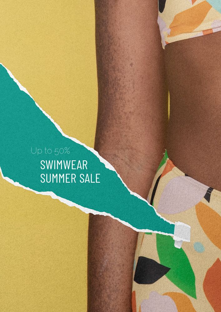 Summer sale poster template, editable text and design