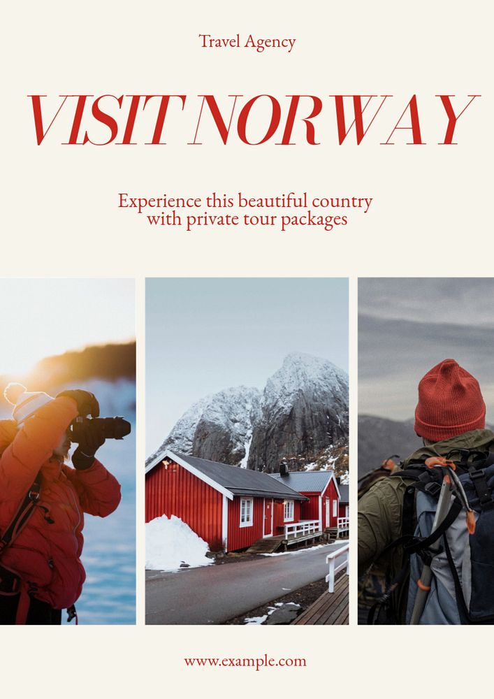 Visit Norway poster template, editable text and design