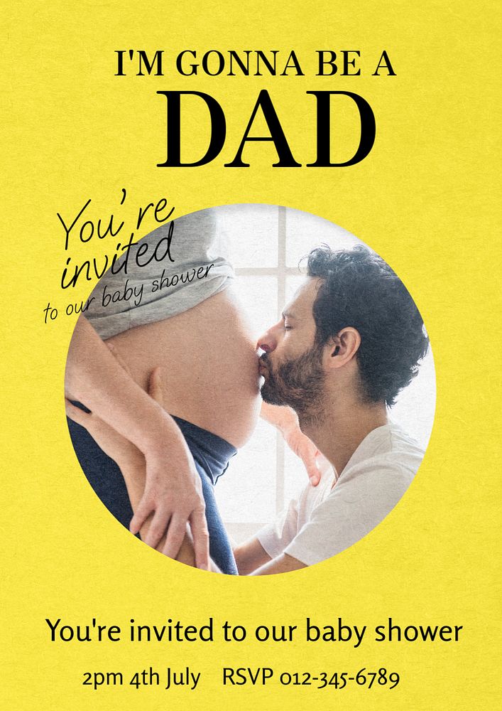 Dad, baby shower poster template, editable text and design