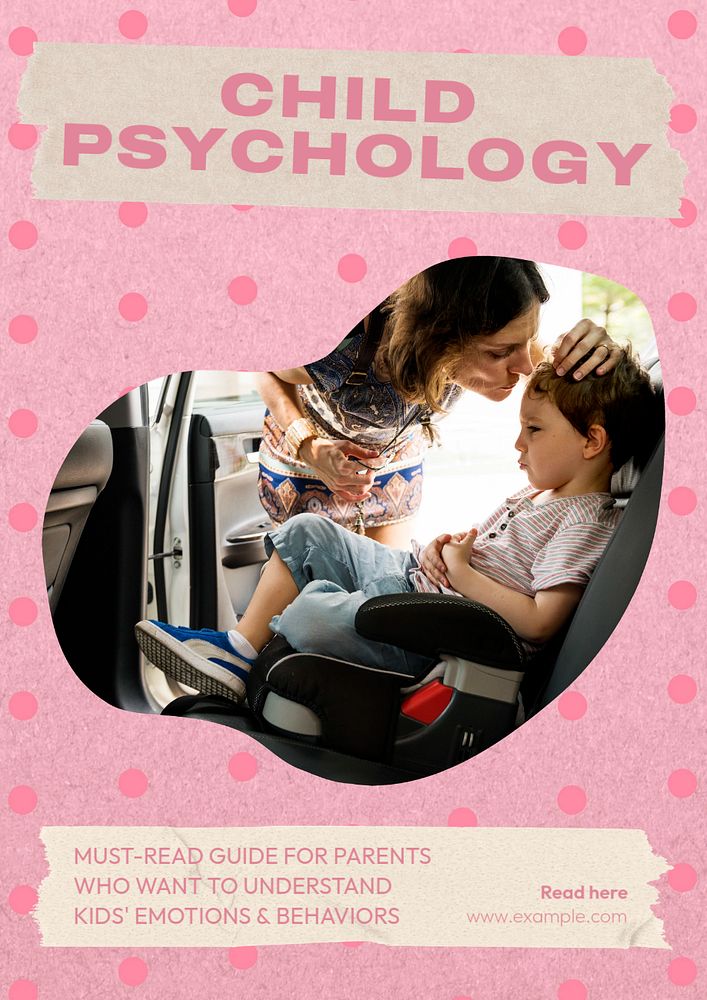 Child psychology poster template, editable text and design