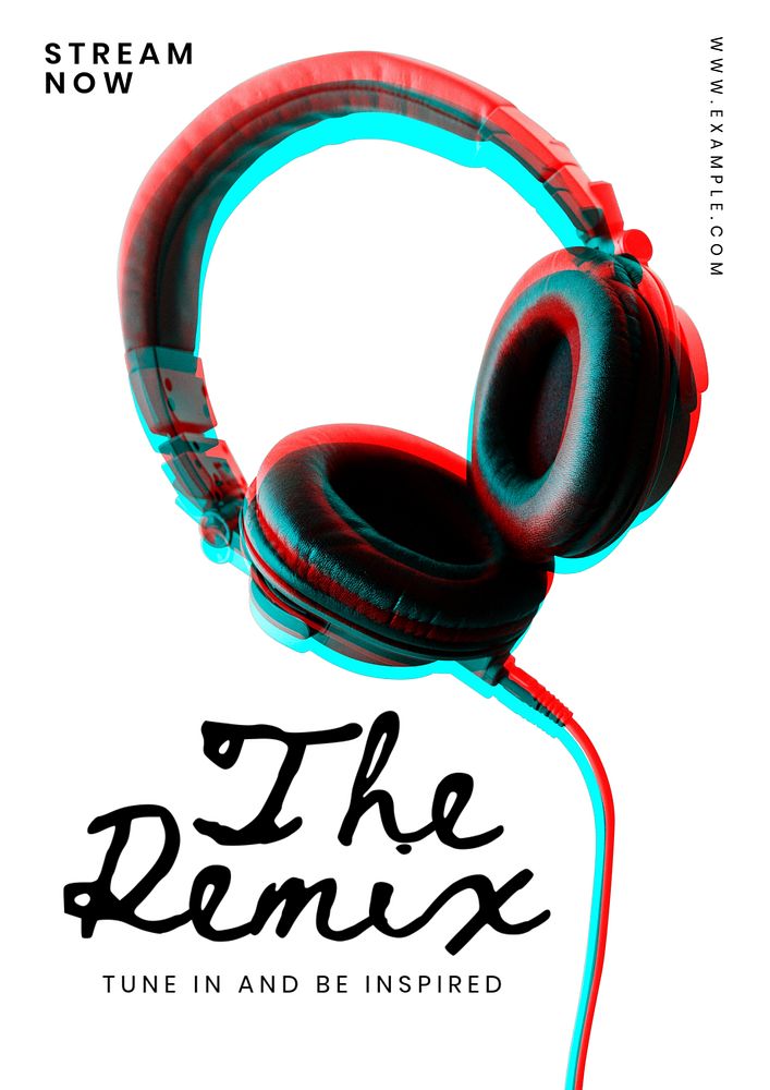 The remix poster template, editable text and design